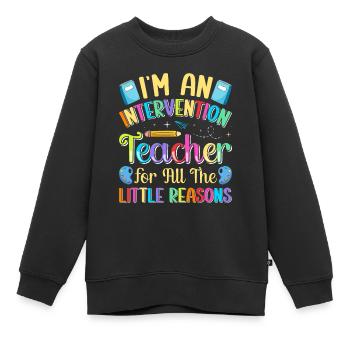 Enseignant d’intervention, Spécialiste de l’intervention - Sweat Premium enfant bio - noir - Devant - AI Model Kid Female (0cm)