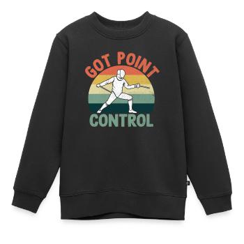 Got Point Control Zaun Fechten Schwert Fechter - Kinder Premium Organic Sweatshirt - Schwarz - Vorne - AI Model Kid Female (0cm)