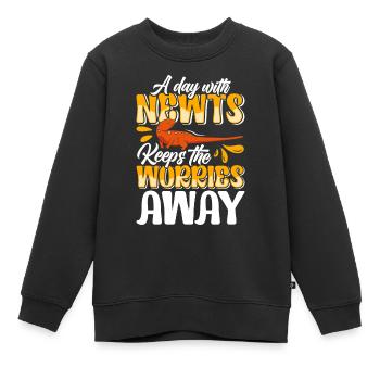 Molch - Kinder Premium Organic Sweatshirt - Schwarz - Vorne - AI Model Kid Female (0cm)