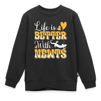Molch - Kinder Premium Organic Sweatshirt - Schwarz - Vorne - AI Model Kid Female (0cm)