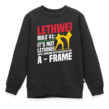 Lethwei Ist Kein Sport, Sondern Ein Lebensstil - Kinder Premium Organic Sweatshirt - Schwarz - Vorne - AI Model Kid Female (0cm)