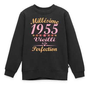 Jahrgang 1955, Jahrgang 1955 Geburtstagsgeschenk - Kinder Premium Organic Sweatshirt - Schwarz - Vorne - AI Model Kid Female (0cm)