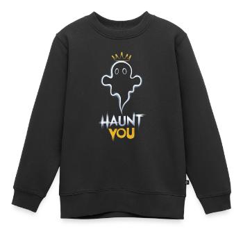 Un fantôme avec une couronne vous hante - Sweat Premium enfant bio - noir - Devant - AI Model Kid Female (0cm)