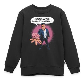Entschuldigung, Sir, Sie haben etwas verloren Gehirn - Kinder Premium Organic Sweatshirt - Schwarz - Vorne - AI Model Kid Female (0cm)