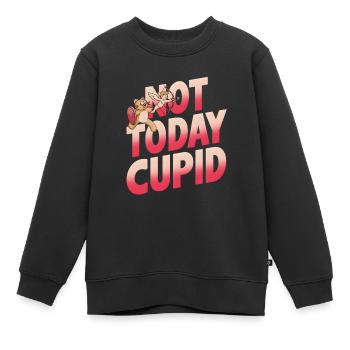 Célibataire & Anti Amour Saint-Valentin Pas aujourd’hui Cupidon - Sweat Premium enfant bio - noir - Devant - AI Model Kid Female (0cm)