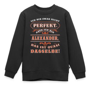 Drôle ALEXANDER pour la Journée du Nom avec Nom Nom - Sweat Premium enfant bio - noir - Devant - AI Model Kid Female (0cm)
