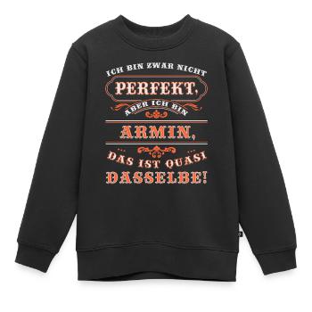ARMIN drôle pour la journée du nom avec le nom du nom - Sweat Premium enfant bio - noir - Devant - AI Model Kid Female (0cm)