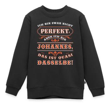 JOHANNES drôles pour la Journée du Nom avec Nom Nom - Sweat Premium enfant bio - noir - Devant - AI Model Kid Female (0cm)