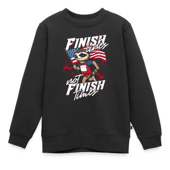 Sprint Leichtathletik Sprinten - Kinder Premium Organic Sweatshirt - Schwarz - Vorne - AI Model Kid Female (0cm)