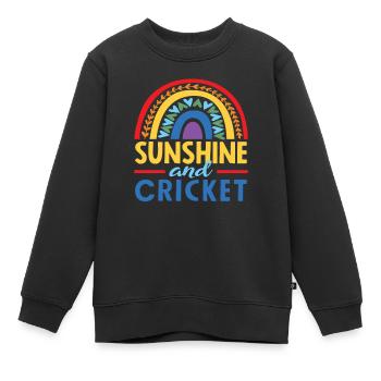 Sonnenstrahlen Und Cricketspieler - Kinder Premium Organic Sweatshirt - Schwarz - Vorne - AI Model Kid Female (0cm)