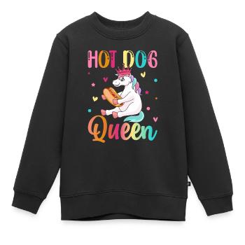Hot Dog Queen Wurstbrötchen Hotdog Girl Gegrillter - Kinder Premium Organic Sweatshirt - Schwarz - Vorne - AI Model Kid Female (0cm)
