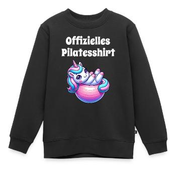 Offizielles Pilatesshirt Süßes Einhorn Fitness - Kinder Premium Organic Sweatshirt - Schwarz - Vorne - AI Model Kid Female (0cm)