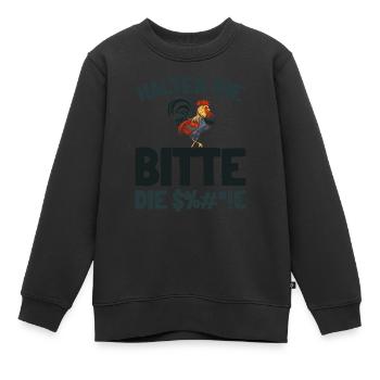 Huhn Henne Halten Sie Bitte Die Fresse - Kinder Premium Organic Sweatshirt - Schwarz - Vorne - AI Model Kid Female (0cm)