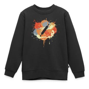 Nudelholz Skizze - Kinder Premium Organic Sweatshirt - Schwarz - Vorne - AI Model Kid Female (0cm)