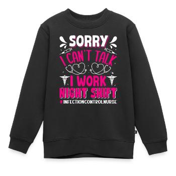 Contrôle des infections chez les soignants - Sweat Premium enfant bio - noir - Devant - AI Model Kid Female (0cm)