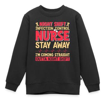 Contrôle des infections chez les soignants - Sweat Premium enfant bio - noir - Devant - AI Model Kid Female (0cm)