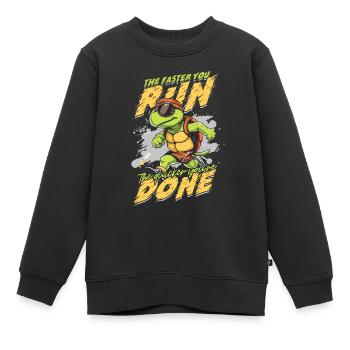 Sprint Leichtathletik Sprinten - Kinder Premium Organic Sweatshirt - Schwarz - Vorne - AI Model Kid Female (0cm)