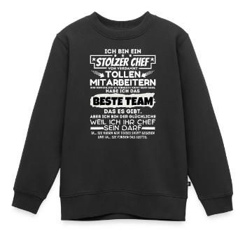 stolzer Chef von verdammt naiven Mitarbeitern - Kinder Premium Organic Sweatshirt - Schwarz - Vorne - AI Model Kid Female (0cm)
