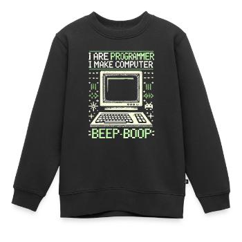 Ich bin Programmierer Ich mache Computer Piep Boop - Kinder Premium Organic Sweatshirt - Schwarz - Vorne - AI Model Kid Female (0cm)