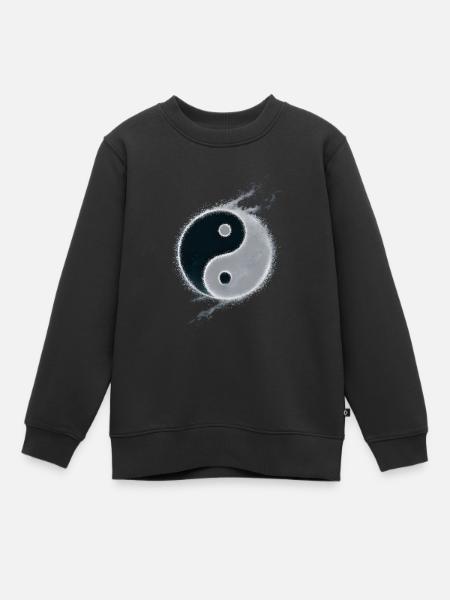 Yin Yang - Sweat Premium enfant bio - noir