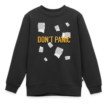 Papier toilette - Pas de panique - Sweat Premium enfant bio - noir - Devant - AI Model Kid Female (0cm)