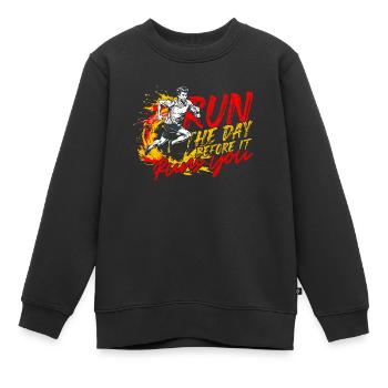 Sprint Leichtathletik Sprinten - Kinder Premium Organic Sweatshirt - Schwarz - Vorne - AI Model Kid Female (0cm)