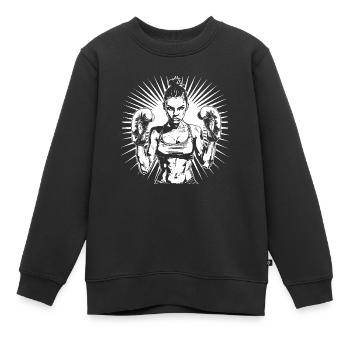 Weiblicher Boxer - Kinder Premium Organic Sweatshirt - Schwarz - Vorne - AI Model Kid Female (0cm)
