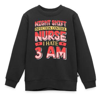 Contrôle des infections chez les soignants - Sweat Premium enfant bio - noir - Devant - AI Model Kid Female (0cm)