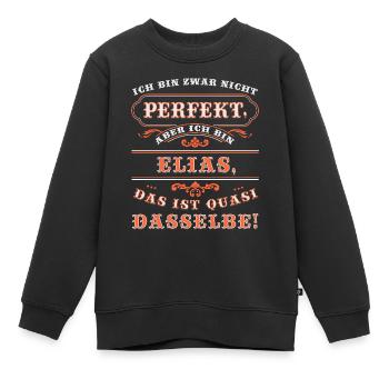 ELIAS drôle pour la Journée du Nom avec Nom Nom - Sweat Premium enfant bio - noir - Devant - AI Model Kid Female (0cm)