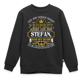 STEFAN drôle pour la journée du nom avec nom nom - Sweat Premium enfant bio - noir - Devant - AI Model Kid Female (0cm)
