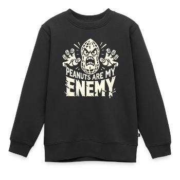 Erdnüsse sind mein Feind - Kinder Premium Organic Sweatshirt - Schwarz - Vorne - AI Model Kid Female (0cm)