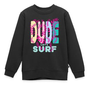 Dude - Kinder Premium Organic Sweatshirt - Schwarz - Vorne - AI Model Kid Female (0cm)