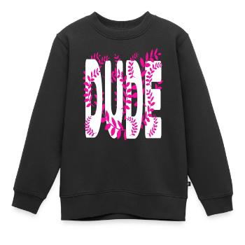 Texte de style hawaïen Dude - Sweat Premium enfant bio - noir - Devant - AI Model Kid Female (0cm)