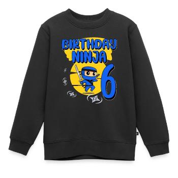 Birthday Ninja 6 Year Old Birthday Party Gift - Kinder Premium Organic Sweatshirt - Schwarz - Vorne - AI Model Kid Female (0cm)
