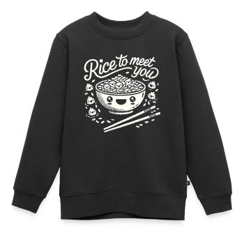 Reis, um Sie zu treffen - Kinder Premium Organic Sweatshirt - Schwarz - Vorne - AI Model Kid Female (0cm)