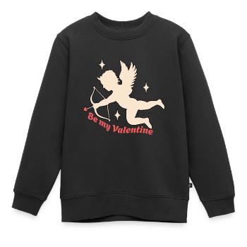 Be My Valentine Cupidon la Saint-Valentin - Sweat Premium enfant bio - noir - Devant - AI Model Kid Female (0cm)