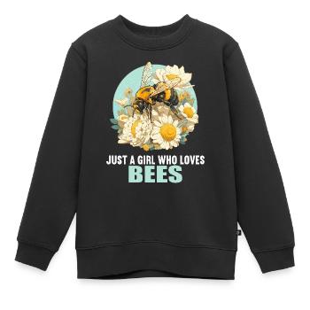 Abeilles Abeille - Sweat Premium enfant bio - noir - Devant - AI Model Kid Female (0cm)