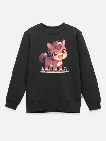 Chevaux Cheval - Sweat Premium enfant bio - noir