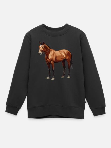 Chevaux Cheval - Sweat Premium enfant bio - noir