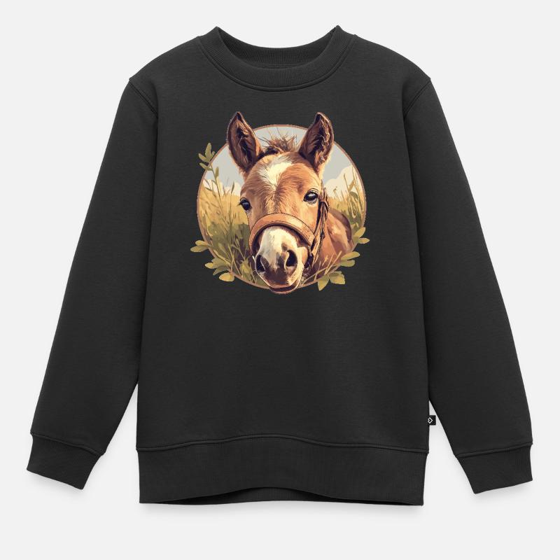 Chevaux Cheval - Sweat Premium enfant bio - noir