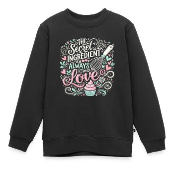 Die geheime Zutat ist immer die Liebe - Kinder Premium Organic Sweatshirt - Schwarz - Vorne - AI Model Kid Female (0cm)