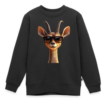 Antilope, Koudou, Gazelle, Afrique, Serengeti, Antilope - Sweat Premium enfant bio - noir - Devant - AI Model Kid Female (0cm)