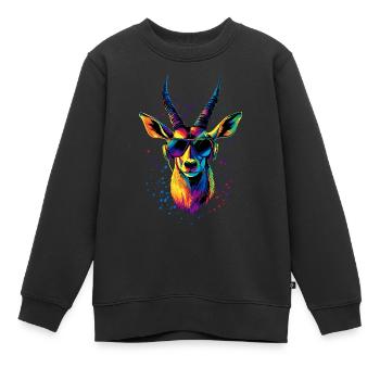 Antilope Kudu Gazelle Afrika Serengeti Antilopen - Kinder Premium Organic Sweatshirt - Schwarz - Vorne - AI Model Kid Female (0cm)