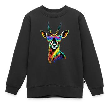 Antilope Kudu Gazelle Afrika Serengeti Antilopen - Kinder Premium Organic Sweatshirt - Schwarz - Vorne - AI Model Kid Female (0cm)