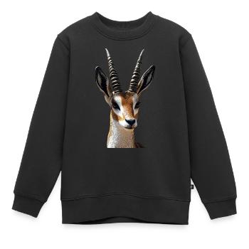 Antilope, Koudou, Gazelle, Afrique, Serengeti, Antilope - Sweat Premium enfant bio - noir - Devant - AI Model Kid Female (0cm)