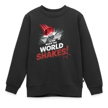 WENN DIE WELT BEBT - Kinder Premium Organic Sweatshirt - Schwarz - Vorne - AI Model Kid Female (0cm)