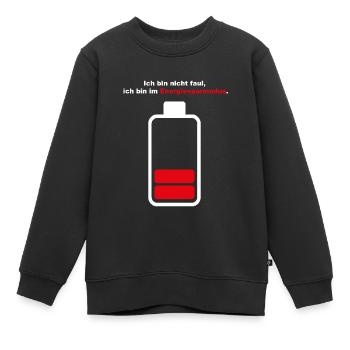 Ich bin nicht faul, ich bin im Energiesparmodus - Kinder Premium Organic Sweatshirt - Schwarz - Vorne - AI Model Kid Female (0cm)