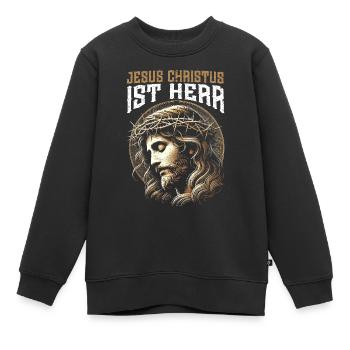Service d’adoration des croyants catholiques chrétiens de Jésus - Sweat Premium enfant bio - noir - Devant - AI Model Kid Female (0cm)