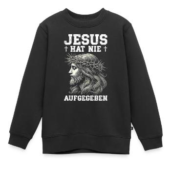Service d’adoration des croyants catholiques chrétiens de Jésus - Sweat Premium enfant bio - noir - Devant - AI Model Kid Female (0cm)