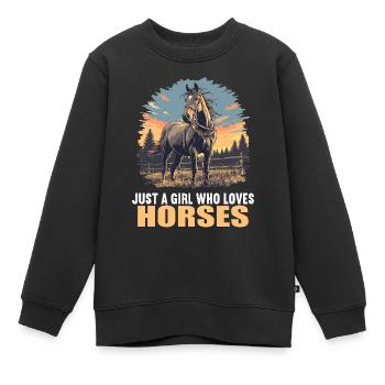 Chevaux Cheval - Sweat Premium enfant bio - noir - Devant - AI Model Kid Female (0cm)